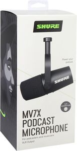 Shure MV7X XLR Microphone – Black Dynamic Podcast Mic