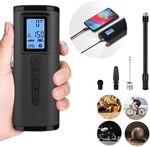 Lamgool 150 PSI Tire Inflator Portable Air Compressor Bicycle Pump With Digital Pressure Gauge LED Light Mini Rechargeable Tire Pump Electric Air Pump For Car Bike Motorcycle Balls