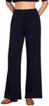 GRAPENT Pull On Pants for Women Casual Fall Pants for Women 2024 Plus Size Flowy Pants Cozy Pants Women Navy Blue Wide Leg Pants for Women Cozy Pants Navy Blue Size XX-Large US Size 20 to Size 22