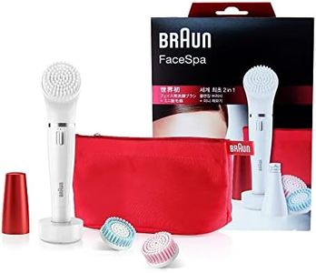 Braun FaceSpa 852 (Japanese Edition) Women's Miniature Epilator, Electric Hair Removal, with 2 Facial Cleansing Brushes, Beauty Pouch and Stand