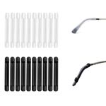 SHULLIN 10 Pairs Eyeglasses Temple Tips Eyeglass Pads Comfort Ear Grips Silicone Glasses Ear Grips Soft Silicone Glasses Arm Covers Soft Glasses Temple Holder Protectors for Various Glasses