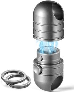 TISUR Magnetic Quick Release Keychain,Titanium Detachable Rotatable Key Chain Connector, Magnetic Key Holder with 2 Key Rings, Grey Ti Connector+2pcs Ti Key Ring