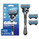 Gillette Proshield Chill Mens Razor Handle + 3 Blade Refills