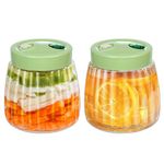 YUEYEE Fermentation Jars 2 Pack 1L Kimchi Container,Fermenting Jar with 2 Air Release Vent Perfect for Fermentation for Kimchi Sauerkraut Sourdough Starter Mason Jars with Lids