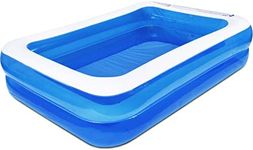 ASAB Inflatable Paddling Pool | Large Capacity Swimming Pool for Kids & Adults | Indoor Outdoor Paddling Pool | Garden Backyard Fun Family Friends Summer | Easy-Set Paddling Pool | 305x183x50 cm