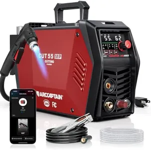 ARCCAPTAIN iControl [Non-HF] Plasma Cutter CUT55 MP with APP Control, 55Amp Blowback Pilot Arc, 120V/240V, Upgraded LED Display, Grid Cutting, Rust Removal, Plasma Gouging, Pressure Detection
