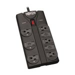 Tripp Lite TLP808B 8 Outlet Surge Protector Power Strip, 8' Cord Right Angle Plug, Black