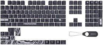 Higround BLACKICE Topograph PBT Dye Sub Keycaps for Mechanical Gaming Keyboards, Full 135 Key Set, Cool Custom Side Print Keycaps for Cherry MX Switches, OEM Profile, ANSI ISO Support, US Layout