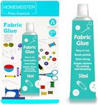 50ml Extra Strong Quick Bond Fabric Glue, Machine Washable, Dry Cleanable Textile Clothing Hemming NO SEW Adhesive, DIY Craft Projects, Permanent Bond for Clothing Repairs and Alterations (1)