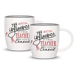 ElegantPark Teacher Gifts for Women Men Ceramic Teacher Coffee Mug 2 Pack Teacher Appreciation Gifts Teacher Mugs Thanksgiving Day Christmas Gifts for Teachers Mug Cup 12 OZ