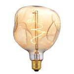 OMED Oversized LED Edison Bulb Large, 5 Watt 400 Lumens 2200k Warm, Amber Glass Decorative Large Globe Dimmable E26 Bulbs Hanging Light Perfect for Pendant Lighting, 1 Pack