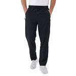 Rapoo Mens Sweatpants Workout Athletic Hiking Pants Elastic Waist Jogging Running Pants for Men with Zipper Pockets 05 Black XL