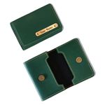 Giftana Personalized Card Holder with Name Engraved, Vegan Leather Professional Business Card/Debit Credit Card Holders Men Women, Birthday Gifts, Customized Corporate Gift for Employees (Green)