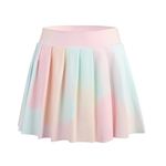 Bezioner Girls Tennis Skirt with Shorts,Golf Skort with Dual Pockets Pleated Skirt Skater Mini School Skirt Pink M(6-7 Years)