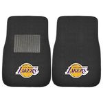 FANMATS 17608 Los Angeles Lakers 2-Piece Embroidered Team Logo Car Mat Set, Front Row Automotive Floor Mats