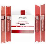 Nourish Mantra’s Muted Magic Matte Liquid Lipstick with SPF/Mini Lipstick/Water Proof/Smudge Proof/Transfer Proof/Long Lasting/Suits All Skin Tones/Lipstick Set of - 4 (1.2ml Each).