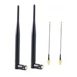 Stemedu 5DBi High Gain External LoraWAN SMA Male Antenna Omni-Directional Lora Antenna 915Mhz with IPEX 1st Gen. to SMA Female Connector Extension Cable (2 Pack)