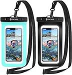 𝐒𝐲𝐧𝐜𝐰𝐢𝐫𝐞 Waterproof Phone Pouch [2-Pack] - Universal IPX8 Waterproof Phone Case Dry Bag with Lanyard for iPhone 15/14/13/12/11 Pro XS MAX SE XR X 8 7 Samsung S23 S22 and More Up to 7 Inches