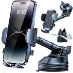 HTU 2024 BEST Car Phone Holder 【80LBS Strongest Suction】 Rotatable Universal Mobile Phone Mount Dashboard Windscreen Van Cradle for iPhone 16 Pro Max 15 14 13 Samsung【Patent & Safety Certs】,Black