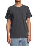 RVCA Men's PTC Pigment Dye Short Sleeve Premium Tee Shirt, Rvca S/S Pigment Pocket Tee/Pirate Black, Large