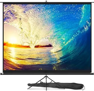 Projector Screen with Stand 120 inch - Indoor and Outdoor Projection Screen for Movie or Office Presentation - 4:3 HD Premium Wrinkle-Free Tripod Screen