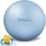 DrfzCa Exercise Ball, Pilates Ball for Pregnancy, Swiss Balance Ball with Pump,Multiple Sizes Stability Ball Chair for Office, Home Gym, Fitness, Workout and Physical Therapy (Blue, 21")