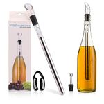 4-in-1 Premium Wine Cooling Stick, Stainless Steel with Spout, Ideal Wine Accessories, Gift, Wine Cooler Set, Rod with Decanter Accessories for Any Bottle Size, Red and White Wine Gift Set, Wine