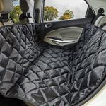 amazon basics Pet Car Seat Cover | Non-Slip | Travel Hammock with headrest Straps for Anchors | for Sedan & SUV Cars (Black)