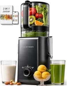 Heartnoks Juicer Machines, 3-in-1 Cold Press Juicer, 6.5'' Wide Feed Chute Slow Masticating Juicer, Easy to Clean for Busy Mornings, High Juice Yield, Juice Sorbet & Nut Milk