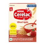 CERELAC Baby Food Cereal | No Preservatives | Wheat Apple for 6 to 24 Months Baby | Source of Iron & Protein for Babies | Instant Cereal | 350g / 360 g (Weight may vary upwards)