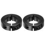 HARFINGTON 2pcs Shaft Collars 1" Bore, 1-3/4" OD, 1/2" Width, Black Oxide Plating, Single Split Axle Clamp-On Collar Clamping Collar with Set Screw