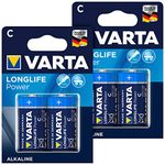 Varta LONGLIFE POWER BABY C LR14 1.5V Alkaline Battery Pack of 4