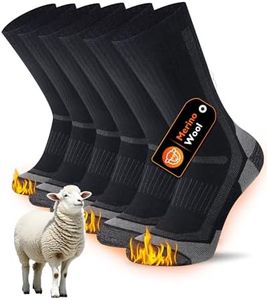 SockWaddles Merino Wool Thermal Hiking Socks for Men Women, Anti Blister & Cushioned Walking Crew Socks, Warm Breathable & Moisture-Wicking for Running Trekking Cycling Work Outdoor Sports 3 Pairs