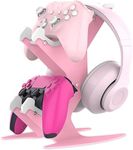 NBCP Controller Holder Stand, Universal Metal Material Game Controller Headset Stand Controller Accessories for Gamepad of PC / PS5 / PS4 / PS3 / Switch/Xbox (Pink)