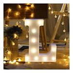 Hotsellhome LED Alphabet Letter Lights Light Up Warm White Night Light Plastic Letters Numbers Standing for Home Party Bar Wedding Festival Birthday Decorations Xmas Gifts (L)