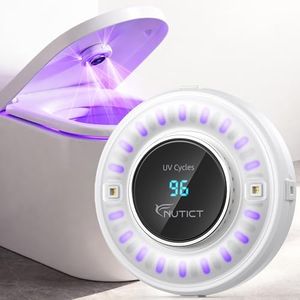 NUTICT Toilet UV Light with 6 UV-C LEDs, 2000mAh Rechargeable Battery, Toilet UV Cleaner for Home Guest Room Bathroom, White