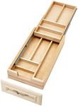 Rev-A-Shelf 4WTCD-15SC-1-Small Double Tiered Cutlery Drawer with Soft-Close Slides, Natural