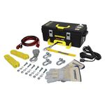 Superwinch 1140232 Winch 2 Go 12V 4000SR Portable Winch System (4000lb with Synthetic Rope, Pulley Block, Gloves, Straps and D-Shackles)