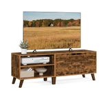 VASAGLE TV Stand with 2 Doors, TV Stand with Adjustable Shelves, Length 140 cm, for 65 Inch TVs, Living Room, Dining Room, Bedroom, Rustic Brown LTV027X01