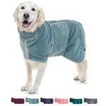 Lucky Paws® UK Dog Drying Coat - Double-Layer Dog Drying Robe for Faster Drying in Minutes, Super Absorbent Dog Towel & Ultra Soft Dog Dressing Gown in One Luxurious Dog Towel Robe (L, Petrol Blue)