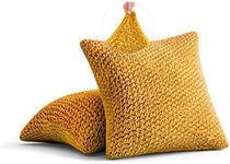 PAULATO BY GA.I.CO. Throw Pillow Cover - 18x18 Pillows Slipcover 2 pcs Set - Soft Polyester Fabric Slipcover - 1-Piece Form Fit Stretch Furniture Protector - Velvet Collection (18x18, Mango)