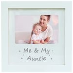 HAMUIERS Me and My Auntie Picture Frame, Aunt Picture Frame Baby Keepsake Photo Frame, New Aunt Gifts, Nursery Décor, White