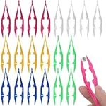 20 Pcs Plastic Tweezers,0.98x4.33inch Colorful for Beading Project Crafting DIY Handmade,Creative DIY Bead tweezer for Rhinestones,Crafts (Blue, Yellow, Green, Rose red, White)