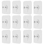 OOTSR 12 PCS Adhesive Screws Stickers for Hanging Picture Frame, Detachable Wall Mount Nails Straight Hooks for Kitchen Living Room Tile Wall, No-Trace Transparent Handle Sticker