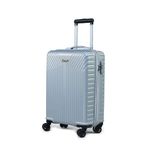 ACEPACK GLX 56 cms Silver Hard Sided Cabin Size Carry On Luggage Trolley Bag for Travel, Suitcase with 8 Spinner Wheels for Men and Women