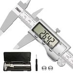 ZHJAN Digital Caliper, Stainless Steel Vernier Caliper measuring tool, LCD screen,splash-proof design, automatic shut-off function, inch/metric conversion, ideal for home/DIY measurement (0-150mm)