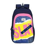 Genie Jean School Bag for Girls. Denim print backpack for women. More Volume, 3 zips, Stylish & Trendy College Bags for Girls, Water Resistant, Lightweight Bags for Office, Travelling. 36 litres. 19",