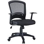 Modway Leo Task Black Mesh Office Chair with Height Adjustable Mesh Fabric Seat