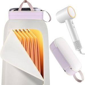 Portable clothes dryer 1300W high-speed dryer and hairdryer in one. Fast-drying for clothes, underwear, and socks, making ideal for use in hotels, travel, camping, dorms, gyms, apartments (White)