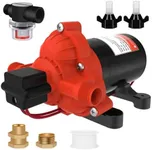 33 Series DC RV/Camper/Boat/Off-Grid Fresh Water Pressure Pump, 12V Water Diaphragm Self Priming Pump 4.0GPM 50PSI Marine 12 Volt Dc Demand Fresh